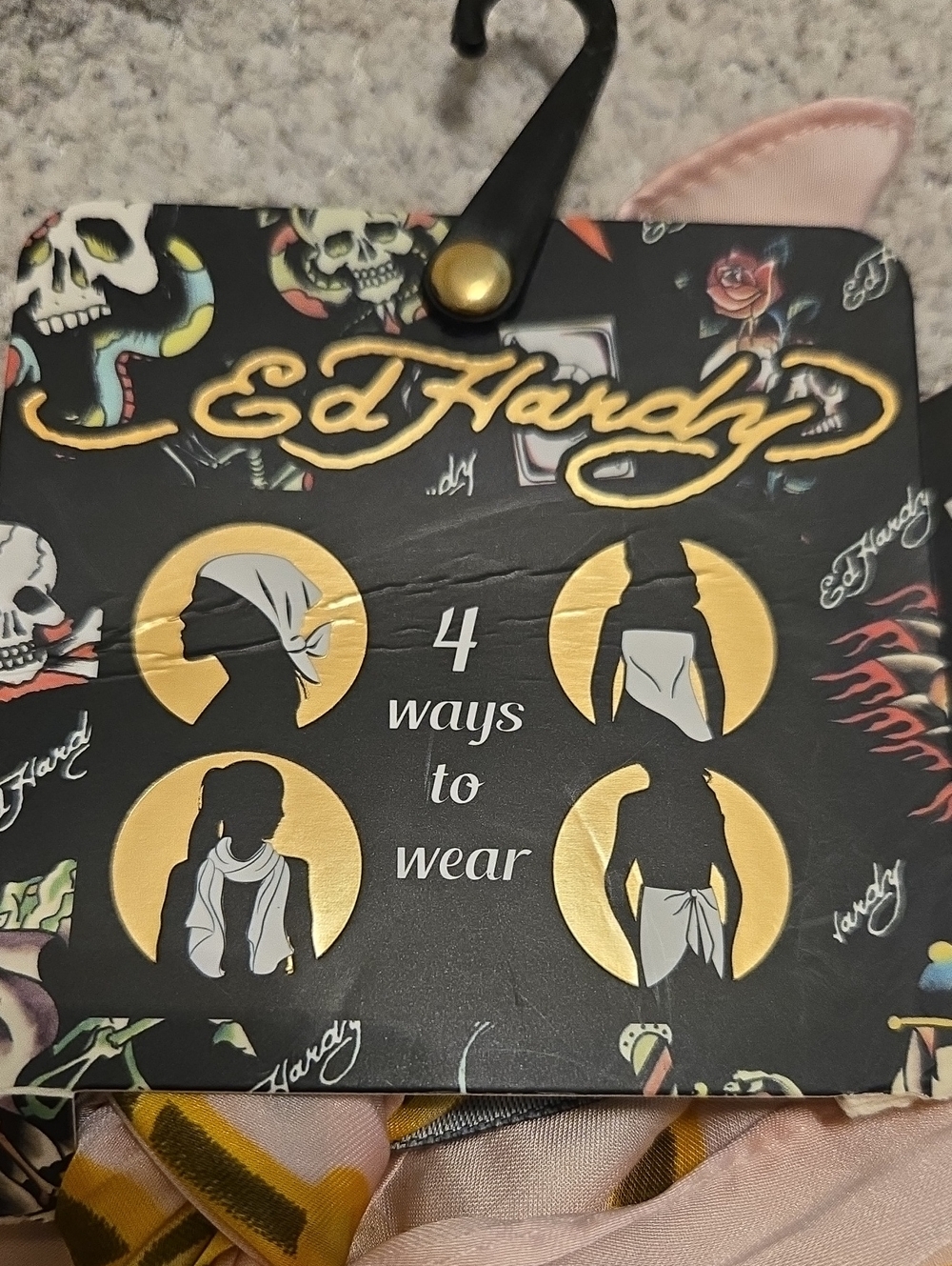 Ed Hardy Pink Scarf Nwt - Picture 2 of 3